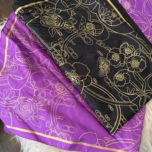 Set of two satin Coach scarfs